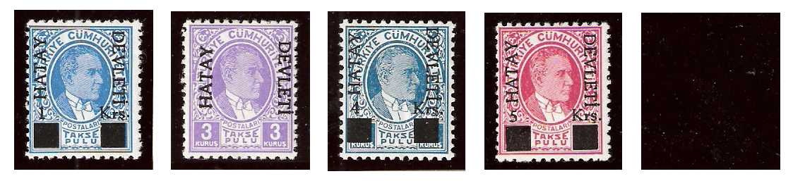 1939 Hatay Turkish Administration Mi P 1-5