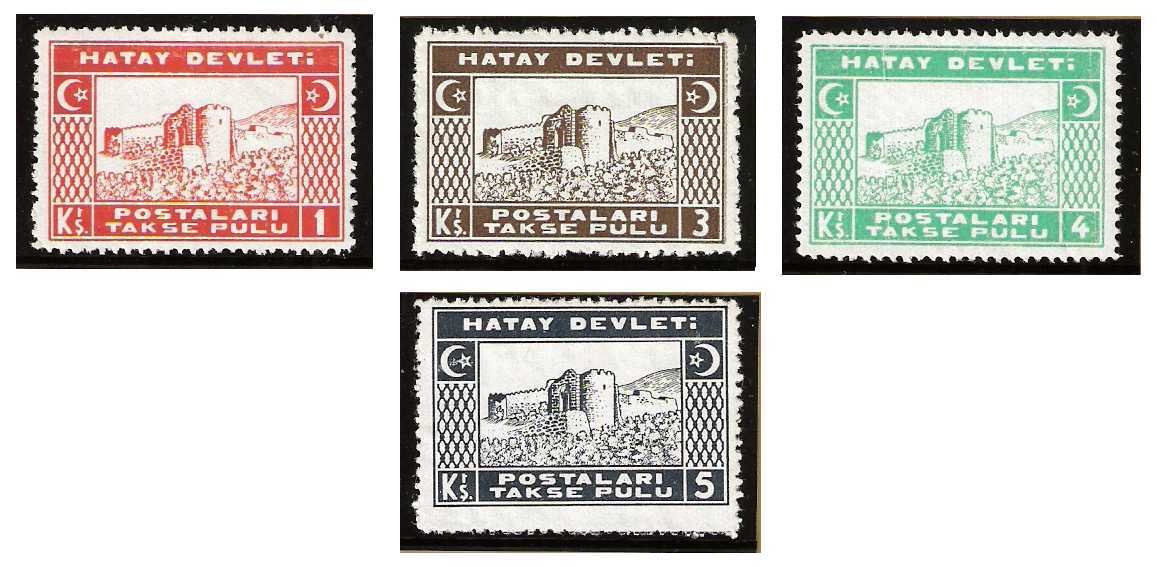 22.6.1939 Hatay Turekish Administration Mi P 6/9 x