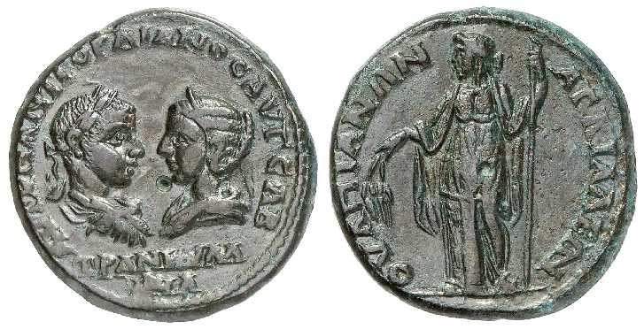 3994 Anchialus Thracia Gordianus III & Tranquillina AE