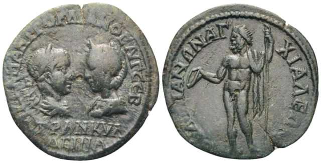 5418 Anchialus Thracia Gordianus III & Tranquillina AE