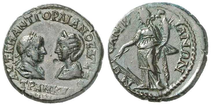 3993 Mesembria Gordianus III & Tranquillina. AE