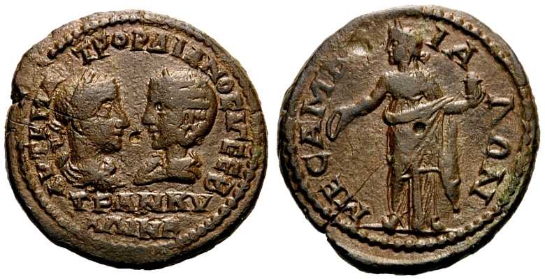 4191 Mesembria Thracia Gordianus III & Tranquillina AE