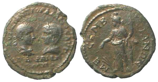 4748 Mesembria Gordianus III & Tranquillina. AE