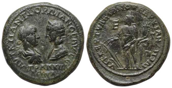 v3979 Marcianopolis Moesia Inferior Gordianus III & Tranquillina AE