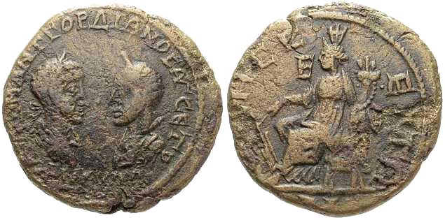 2524 Odessus Thracia Gordian III & Tranquillina AE