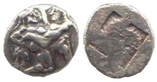 147 Thrace Thasos Hemidrachm AR