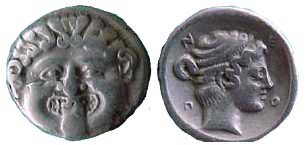 7 Neapolis Macedonia  Hemidrachm AR