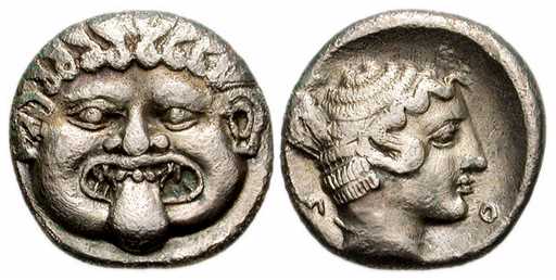 2323 Neapolis Macedonia  Hemidrachm AR