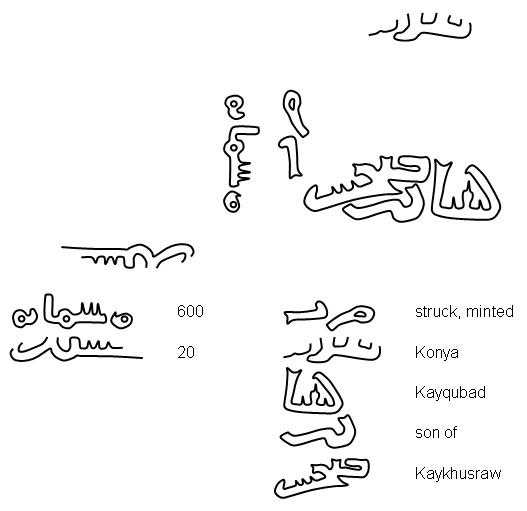 5025 Ala al-Din Kayqubad II Dirham AR-line