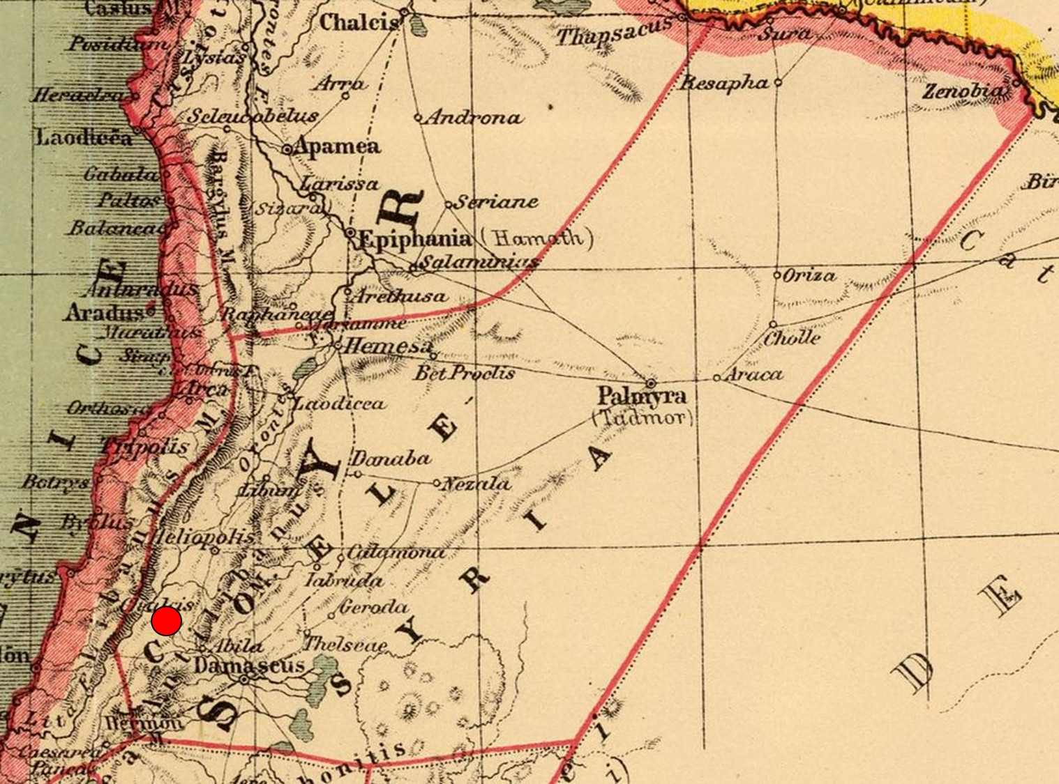 Coele-Syria Chalcis ad Libanum Map Heinrich Kiepert