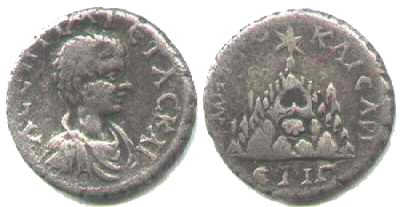 510 Caesarea Cappadocia Geta Drachm AR