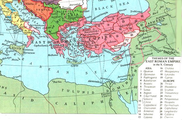 900-1000 AD Byzantium the Themes